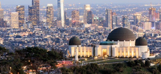 griffith observatory with los angeles in the background